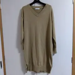 AMERICAN HOLIC カーキ Vネック ニットワンピース サイズF