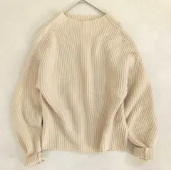 グリーンレーベルリラクシング ハミルトンラムズウール アイボリー ニット 長袖