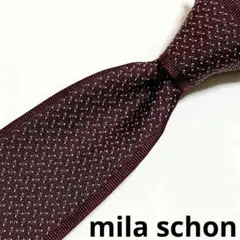 ミラショーン フレーム ネクタイ ワインレッド 極美品 mila schon