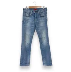 RED CARD テーパードデニムパンツ 23 青 ストレッチ 美脚 スリム
