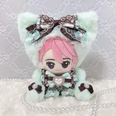 ♡12〜13cmサイズ♡ぬい服♡ミントグリーン♡おすわり♡ねこちゃん♡