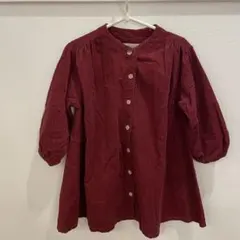 コーデュロイ ワンピース ボルドー 無地 95cm
