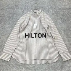 【HILTON】ストライプバンドカラー 長袖シャツのサムネイル