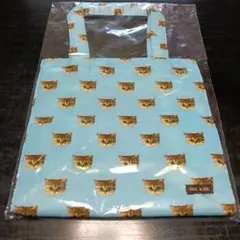PAUL & JOE 猫顔プリントオリジナル トートバッグ　ブルー