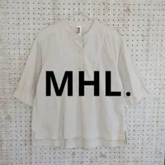 MHL. エムエイチエル バンドカラー プルオーバーシャツ 半袖 コットンのサムネイル