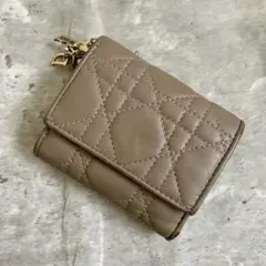 ディオール ロータスウォレット 三つ折り財布 カナージュ コンパクトウォレット