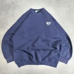 90s 企業ロゴ スウェット フェード ネイビー 刺繍 ビッグサイズ XLのサムネイル
