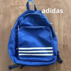 adidas 青 リュック 3本ストライプ