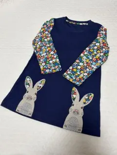 お値下げBoden風 ウサギ刺繍 花柄袖 チュニックワンピースのサムネイル