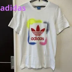 adidas アディダス Tシャツ スプレーアート マルチカラー Oサイズ