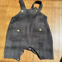 サイズ80 黒　キルティングロンパース