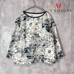 美品　L'EQUIPE レキップ　シースルーフラワーシャツ　Tシャツ　40 花柄のサムネイル
