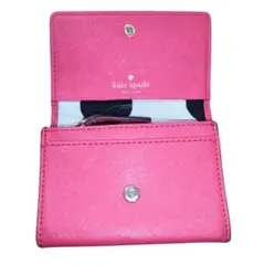 kate spade ピンク二つ折り財布 パスケース付