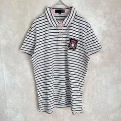 【大きいサイズ】23区 ゴルフ ポロシャツ XL 半袖 ボーダー レディース