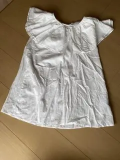 ホワイト フリルカラー 半袖ブラウス　グローバルワークのサムネイル
