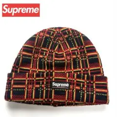 美品 supreme シュプリーム チェック柄 ビーニー 18fw