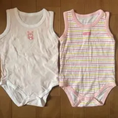 肌着 ベビー ロンパース 80cm タンクトップ 女の子 2枚セット 春 夏