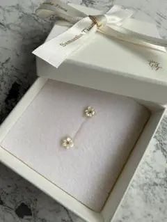 サマンサティアラ フラワーシェルK10PG ピアス フラワーレターズ