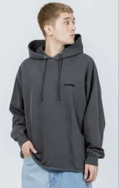 X-LARGE パーカー　カットオフプルオーバー　XLサイズ　グレー　スミクロ