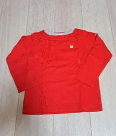 【未使用】ホットビスケッツ　赤い長袖カットソー　110