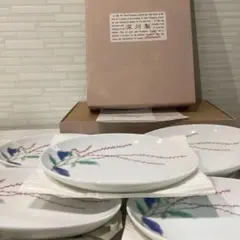 宮内庁御用達　深川製磁水引草　楕円取皿揃5枚組　未使用保管品