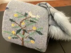 ANTIPAST アンティパスト　ミニマフラー 小鳥 とり 水色