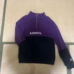 KANGOL ハーフジップ トレーナー S 紫・黒のサムネイル