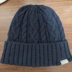 THE NORTH FACE ケーブル編みニット帽 ネイビーメンズレディース