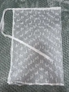ホワイトレースリボン柄小物