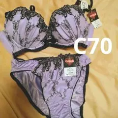 新品 C70 紫 ブラジャーショーツセット Victoria アナ・スイ風