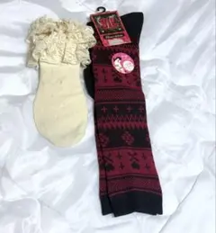 フリル付きと柄ソックスセット