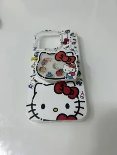 ハローキティ iPhoneケース15Pro + スマホグリップ付き
