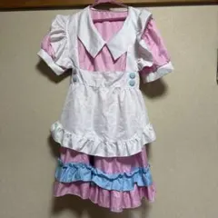 メイド服 コスプレ衣装 ピンク×ホワイト