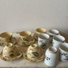 中国茶器セット クリーム色 陶器製　10客セット