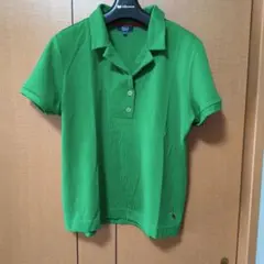 美品　ジュンコシマダPART2 グリーン ポロシャツ 3L　LLゆったりのサムネイル
