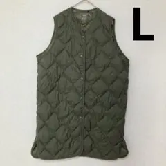 UNIQLO ウルトラライトダウンロングベスト　L カーキ