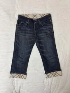 【美品】BURBERRY クロップド デニム BLUELABEL S〜Mサイズ