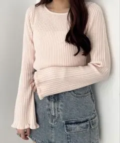 【値下げ】Heather 袖フレアリブニット　150139