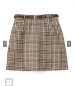 GRL ベルト付きチェック台形スカート[at1335]