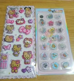 ハローキティ 日焼けキティ　おはじき　マシュマロシール 2枚セット　正規品
