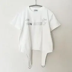 【美品】Tシャツ L 半袖 白 トップス 春夏 クロップド