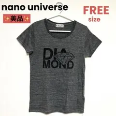 ★お値下げ★美品★ナノユニバース　ロゴTシャツ　ストレッチ　FREE