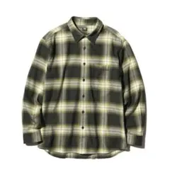 UNIQLO ユニクロ L フランネルシャツ グリーン チェック ネルシャツ