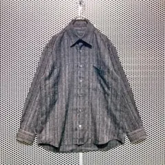 NOIR ET BLANC 長袖シャツ M ブラック 総柄 チェック柄