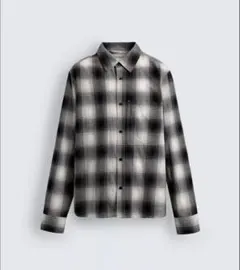 ZARA テクスチャー素材チェック柄シャツ