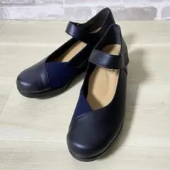 【未使用品級】コンフォートパンプス　ストラップ　24.5cm ウェッジソール