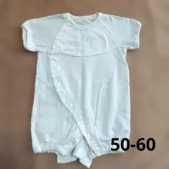 【美品:値下げ中】ホワイトロンパース フリル付き 50-60cm