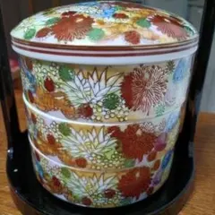 九谷焼　金彩 花詰 三段重 清峰造　未使用 九谷焼 金彩 花詰 三段重 清峰造 未使用 Yahoo!オークション