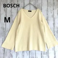 【BOSCH】ボッシュ　アイボリー Vネックニットセーター　白Mフレアスリーブ