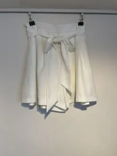 キュロット スカート ショートパンツ ホワイト one way